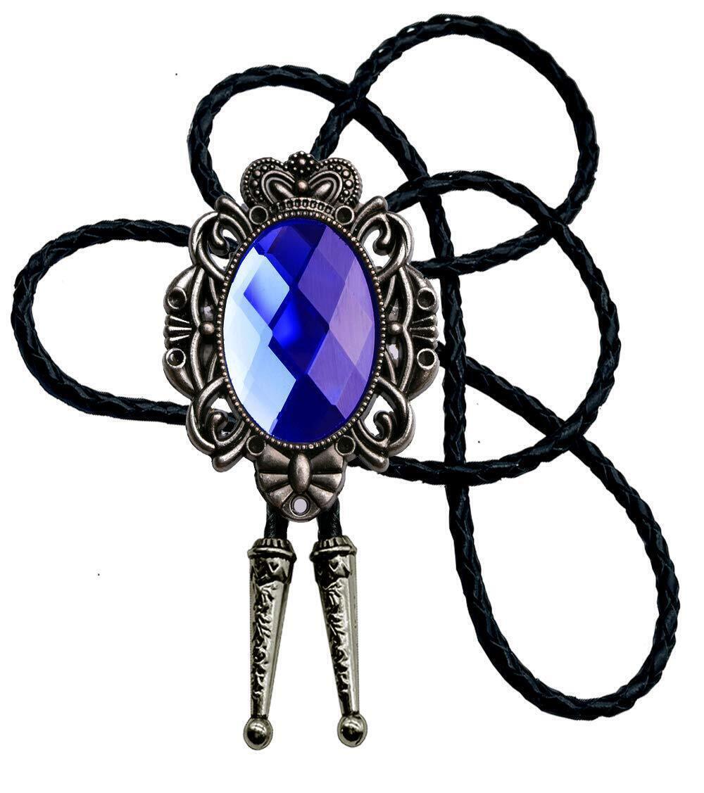 7076 Bolo Tie Natural Colors Crystal Stone Western Celtic Style Genuine